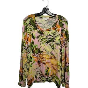 Adyson Parker Banded Knit Top Size 2X Winsome Orchid Combo Crew Neck Long Sleeve